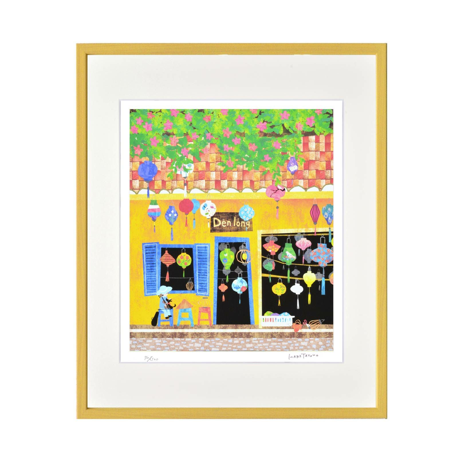 はりたつお　作品名:ホイアンのランタン屋 はりたつお「ホイアンのランタン屋（ベトナム）」440×365mm｜油絵