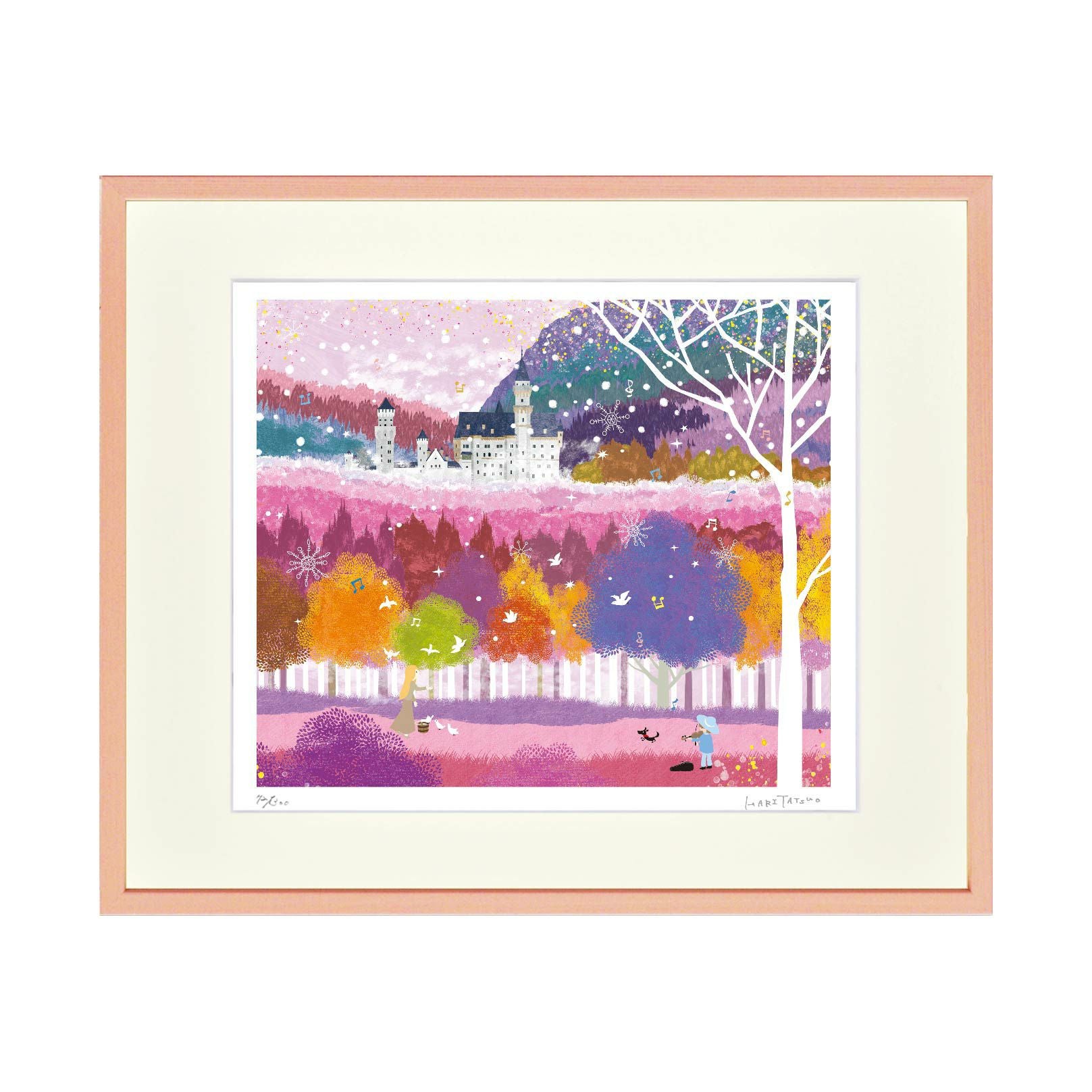 はりたつお「ノイシュヴァンシュタイン城とシンデレラ」440×365mm
