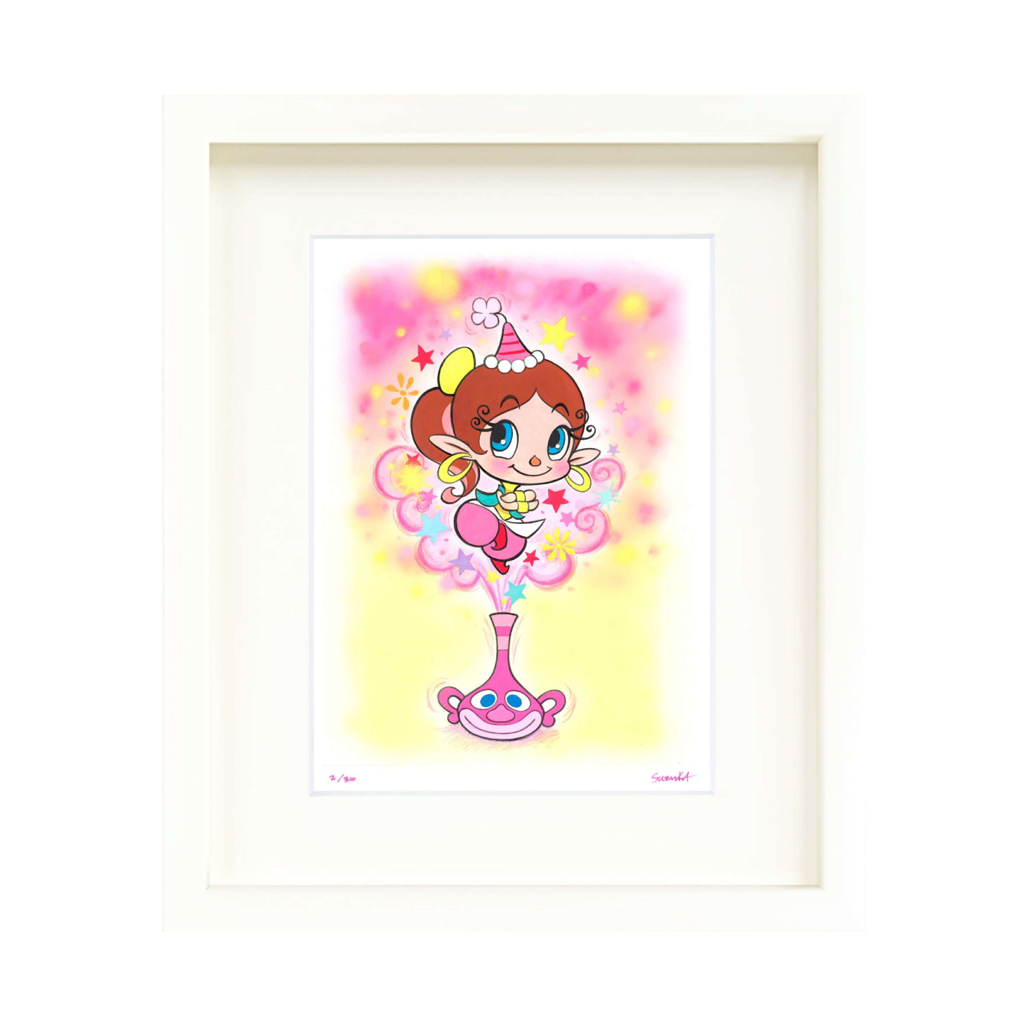 吉田すずか「でましてきましてアクビちゃんでーす！」455×380mm｜油絵