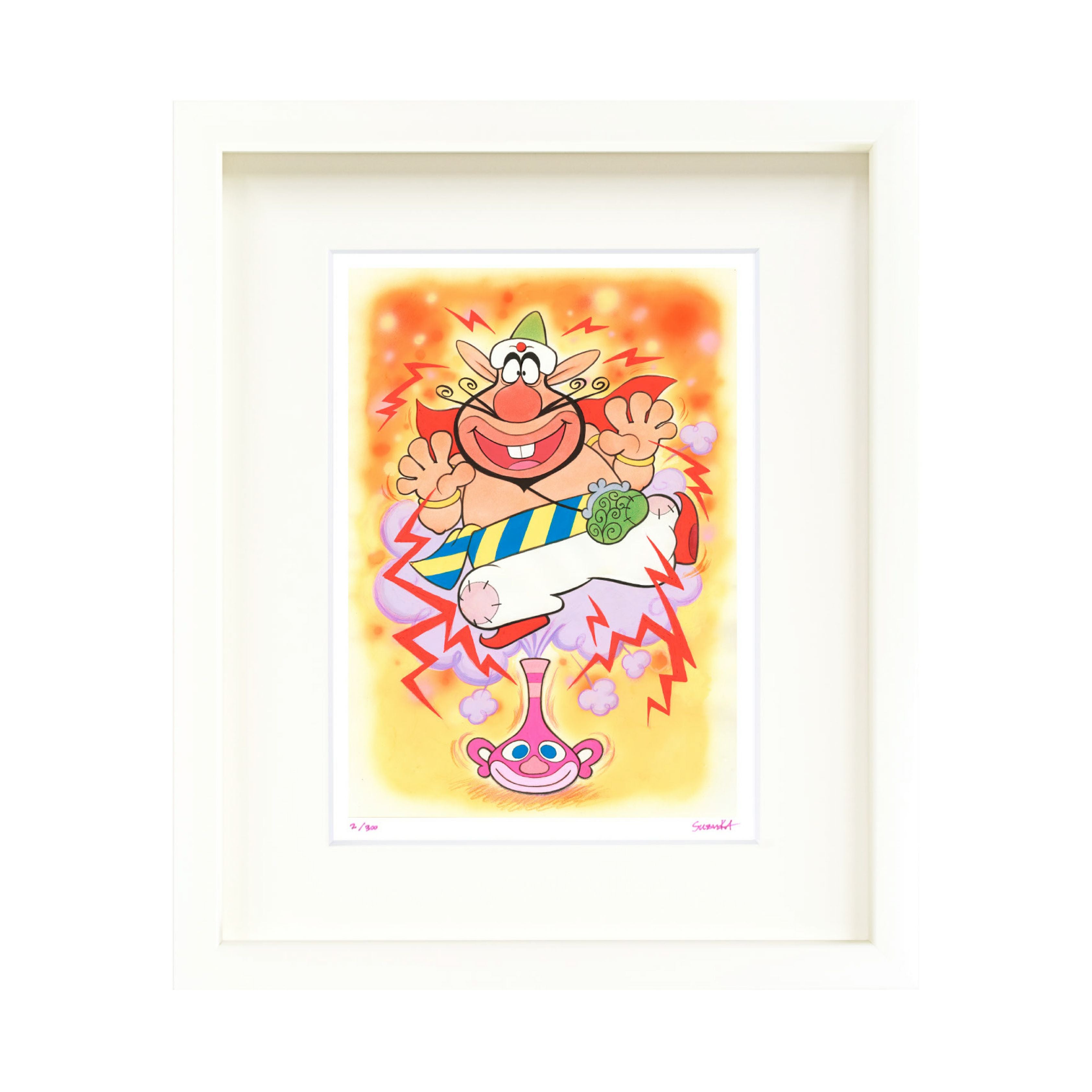 吉田すずか ジクレー「ハクション大魔王でごじゃるよ」35/300 直筆サイン 吉田すずか「ハクション大魔王でごじゃるよ」455×380mm｜油絵・写真